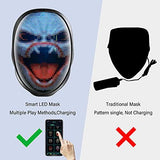 Halloween Mask LED Face Transforming Mask with Bluetooth Programmable for Halloween Masquerade Costumes Cosplay Party Light Up Mask for Adult Men Women, APP or Gesture Control, Rechargeable - Glow-Paradise