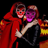 Halloween Scary Mask light Up Face Mask for Halloween Festival Party with 3 Flash Modes Pink Led Masks for Adults - Glow-Paradise