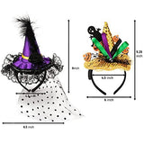 JOYIN 2 Pcs Halloween LED Headbands Light Up Witch Hat Headband, Pumpkin Sequin Hat Headbands for Halloween Costume Dress up Party Supplies, Halloween Party Favor, Cosplay, Halloween Accessories - Glow-Paradise