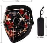 Depointer Halloween Scary Mask Cosplay Led Costume Mask EL Wire Light up Halloween Festival Party(Orange) - Glow-Paradise