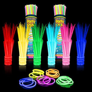 PartySticks Glow Sticks Party Supplies 200pk - 8 Inch Glow in the Dark Light Up Sticks Party Favors, Glow Party Decorations, Neon Party Glow Necklaces and Glow Bracelets with Connectors - Glow-Paradise