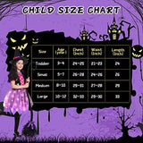 Halloween Witch Costume for Girls, Light Up Toddler Witch Dress with Hat and Broom, Kids Witch Costumes for Halloween Role-Play Party (Small) - Glow-Paradise