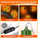 Halloween Accessories, 8Pcs Pumpkin Halloween Party Supplies, 3D Halloween Headband Earrings Necklace, Glow in The Dark Halloween Party Favors for Kids, Flashing Accessories for Trick or Treat - Glow-Paradise