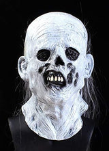 RAPGET Horror Mask Zombie Mask Creepy Mask Old Man Mask Halloween Novelty Costume Party Latex Full Head Mask Zombie Cosplay Props(white) - Glow-Paradise