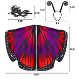Butterfly Wings for Kids Butterfly Shawl Fairy Girl Cape Nymph Pixie Costume Halloween Accessory Children Size(Purple c) - Glow-Paradise