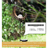 Homeimpro Garden Solar Lights Pathway Outdoor Moon Crackle Glass Globe Stake Metal Lights,Waterproof Warm White LED for Lawn,Patio or Courtyard (Bronze) - Glow-Paradise