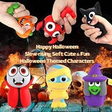 6 Pack - Halloween Squishes Toys Slow Rising Cute Novelty Super Soft Squeeze Squishy Toys Stress Relief Gifts Halloween Party Favors for Boys, Girls, Kids - Glow-Paradise