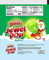 (120 Pack) Doveli Jewel Pop Christmas Candy Individually Wrapped Delicious Red Strawberry And Green Apple Holiday Ring Candy Xmas Candy Stocking Stuffers, Great Treat For Kids, Parties, Christmas Candy Bulk 120 Pk - Glow-Paradise