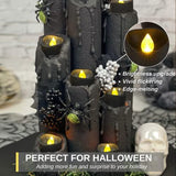 Homemory 24-Pack Black Tea Lights Candles Battery Operated, Halloween Candle Tea Lights, Flameless Flickering Black Candles, Ideal for Holiday Decor, Theme Party, Dia 1-2/5" x H 1-1/4'' - Glow-Paradise