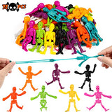 72 PCS Halloween Stretchy Skeleton Toys, Halloween Party Favors for Kids, Halloween Stretchy Toys Set, Halloween Goody Bag Fillers, Treat Bag Stuffers, Pinata Fillers, Sticky Toys for Trick or Treat Parties Classroom Rewards - Glow-Paradise