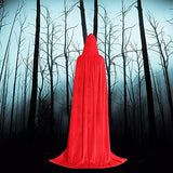 QBSM Adult Red Cloak with Hood Robe Halloween Witch Cosplay Little Red Riding Hood Costume for Women and Men - Glow-Paradise