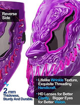Venobat Halloween Mask LED Light Up Mask for Adults Kids - Cool Neon Glow Mask with Dark and Evil Glowing Eyes 3 Lighting Modes El Wire for Halloween Costume Festival Cosplay (Purple) - Glow-Paradise
