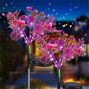 Solar Lights Outdoor Garden Decorative, 2 Pack Solar Powered Phalaenopsis Flowers Lights Design, Upgraded Garden Solar Lights Waterproof IP65, Solar Garden Decorations for Garden, Yard Decor - Glow-Paradise