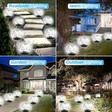 Garden Solar Lights Outdoor, 2 Pack Crack Glass Ball Solar Ground Lights, Waterproof 40 LED Solar Patio Lights for Walkway Garden, Yard, Lawm, Outdoor Decoration (White, 4.7 Inch) - Glow-Paradise