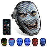 Halloween Mask LED Face Transforming Mask with Bluetooth Programmable for Halloween Masquerade Costumes Cosplay Party Light Up Mask for Adult Men Women, APP or Gesture Control, Rechargeable - Glow-Paradise
