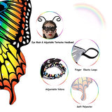 Butterfly Wings Costume Adult Women - Halloween Cape with Antenna Headband and Lace Mask - Glow-Paradise