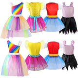 Girls Dress up Trunk Princess Set, Jeowoqao 24 PCS Pretend Play Costume Set, Fairytale, Supergirl, Princess, Rainbow Unicorn Costume for Toddler/Little Girls Ages 3-5yrs - Glow-Paradise