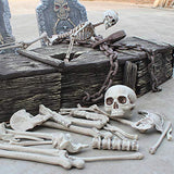28 Pieces Skeleton Bones and Skull for Halloween Decor or Spooky Graveyard Ground Decoration - Glow-Paradise
