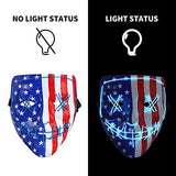 Halloween Scary Mask with LED Gloves Kit, LED Costume Mask EL Wire Light Up Mask for Halloween Costume Festival Cosplay - Glow-Paradise