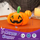 Athoinsu Light up Halloween Pumpkin Stuffed Animal LED Glowing Night Light Fluffy Soft Ghost Jack O Lantern Plush Toy Decoration Gift for Toddlers Kids, 8.5’’ - Glow-Paradise