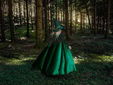 JEGERMIG Gothic Ladies Long Cape Cloak Solid Color Coat Cloak with Masquerade Costume Cloak Green - Glow-Paradise