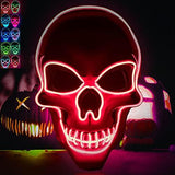 Led Masks Halloween Masks for Adults Scary for Halloween Festival Party with 3 Flash Modes Red Face Transforming Led Mask - Glow-Paradise