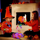 YUJUN 68PCS Halloween Light up Toys,Halloween Party Favors Flashing Ring Bracelets Necklace Trinkets Glow in The Dark LED Finger Lights for Kids Halloween Treats Games Gifts Prizes Non Candy Goodie Bag Fillers (4 Style) - Glow-Paradise