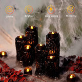Homemory 24-Pack Black Tea Lights Candles Battery Operated, Halloween Candle Tea Lights, Flameless Flickering Black Candles, Ideal for Holiday Decor, Theme Party, Dia 1-2/5" x H 1-1/4'' - Glow-Paradise