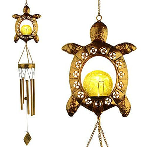 Sea Turtle Glass Ball Solar Wind Chimes, for Women, Birthday Gifts for mom, Grandma Gifts,Gifts for Sister in Law Daughter Gifts,Gardening Gifts,Yard Decorations,Outdoor Decor - Glow-Paradise