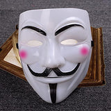 V for Vendetta Mask, Hacker Mask Halloween Masks -White Anonymous Guy Masks for Kids - Glow-Paradise