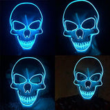 halloween Masks Scary Masks for Adults Festival Party with 3 Flash Modes Blue led face mask for Halloween Dance Party Birthday - Glow-Paradise