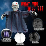 FUSPWEAO Scary Halloween Decorations Outdoor Zombie, Animated Zombie Halloween Decorations, Creepy Moving Halloween Groundbreaker, Motion Activated Halloween Props with Glowing Eyes Creepy Sound - Glow-Paradise