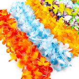 Garma Hawaiian Leis, 72Pcs Luau Party Supplies Including 36Pcs Necklace, 12Pcs Headbands and 24Pcs Wristbands, Tropical Themed Party Favors Flower Leis Beach Party Decoration for Summer Vacation, Birthday, Wedding - Glow-Paradise