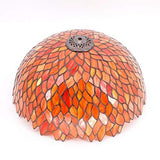 WERFACTORY Tiffany Table Lamp Red Wisteria Stained Glass Bedside Lamp 16X16X24 Inches Antique Desk Reading Light Metal Base Decor Bedroom Living Room Home Office (LED Bulb Included) S523R Series - Glow-Paradise