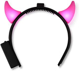 LED Light Up Devil Horns (Pink Color, 1 Quantity Per Pack) - Glow-Paradise