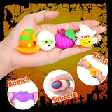 HINZER 36PCS Halloween Mochi Squishy Toys Halloween Themed Squishies Halloween Party Favors Bulk Treat Bags Gifts Halloween Goodie Bag Fillers Squeeze Kawaii Cute Squishies for Kids Girls Boys - Glow-Paradise