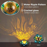 Huaxu Solar Light Outdoor Metal Glass Decorative Waterproof Garden Light LED Lotus Flower Table Lamp - Glow-Paradise