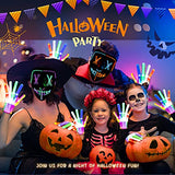 2 Pack Halloween Purge Masks Led Light Up Masks and Gloves Set for Halloween, Festival Cosplay (Style B) - Glow-Paradise
