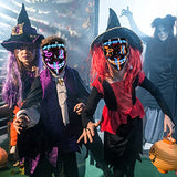 2PACK Halloween Purge Masks Halloween Scary Mask Led Light Up Masks for Halloween - Glow-Paradise