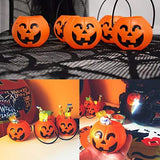 HANSGO Mini Halloween Portable Pumpkin Bucket, 12PCS 2.5 inches Small Halloween Pumpkin Candy Buckets Children Trick or Treat Bags - Glow-Paradise