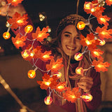 3 Pack Fall Garland with Pumpkin Lights & Enlarged Maple Fall String Lights Halloween Pumpkins Lights, 30Ft 60LED Waterproof Battery Operated Fall Decorations Home Indoor Outdoor Thanksgiving Decor - Glow-Paradise
