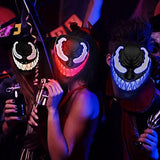 Heytech Halloween Mask LED Purge Mask for Festival Halloween Scary Party,Costume Cosplay ,Gifts (new-white) - Glow-Paradise