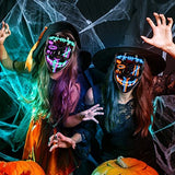 2PACK Halloween Purge Masks Halloween Scary Mask Led Light Up Masks for Festival Cosplay. - Glow-Paradise