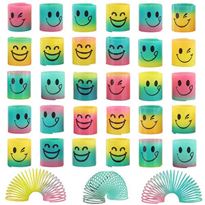 30 Pack Spring Rainbow Magic Fidget Stress Coil Mini Springs Bulk Toys For Party Favor Carnival Prize Birthday Goodie Bag Stuffers For Kids Boys Girls - Glow-Paradise
