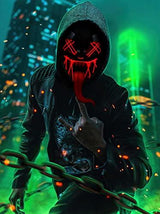 Halloween Scary LED Mask Light Up Mask for Women Men Festival Monster Cosplay Halloween Red Green Blue Neon Costume - Glow-Paradise