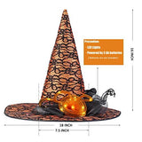 QinYing Orange Halloween Costume LED Light Witch Hats for Women Steeple Top with Lamp for Party Orange - Glow-Paradise