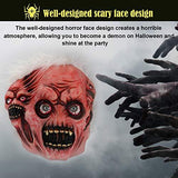Hautton Halloween Mask, Men's Horrific Scary Face Latex Masks for Halloween Costume Party Cosplay Props -Three Faces - Glow-Paradise