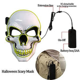 Halloween Led Mask Scary Halloween Costumes for Boys Halloween Festival Party with 3 Flash Modes Forest Green - Glow-Paradise