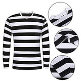 URATOT Halloween Robber Costume Set, Include Striped Long Sleeve T-Shirt Knit Cap Gloves Canvas Bags and Eye Mask - Glow-Paradise