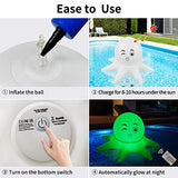 SEMANJLL Floating Pool Light, Solar Powered 20 inch Inflatable Octopus with Cute Expression LED Pool Ball Floating Lights Outdoor Decoration for Pool Yard Party (1 PCS) - Glow-Paradise